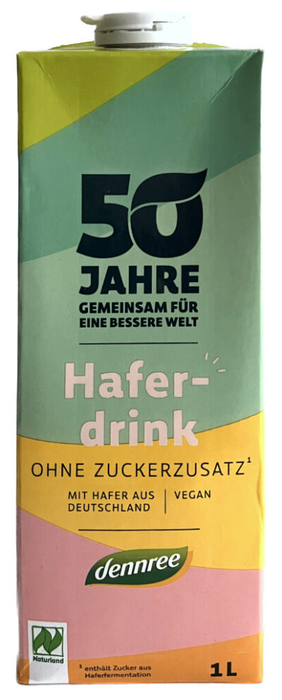 Dennree Haferdrink ohne Zuckerzusatz