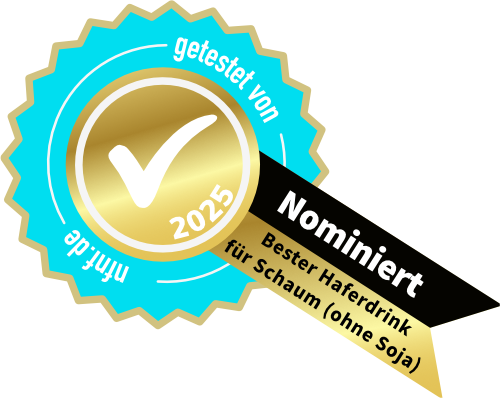 Siegel Nominiert Bester Haferdrink 2025 für Schaum (ohne Soja)